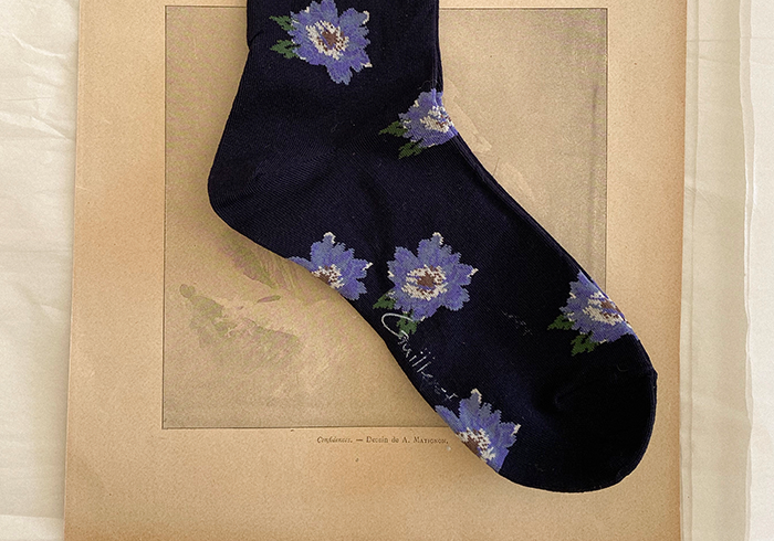 Blue Flower Socks